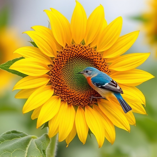 Finches gathered around sunflower heart dish