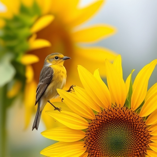 Finches gathered around sunflower heart dish