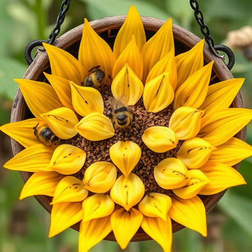 Finches gathered around sunflower heart dish