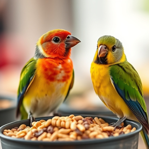 Garden birds feeding on seed mix