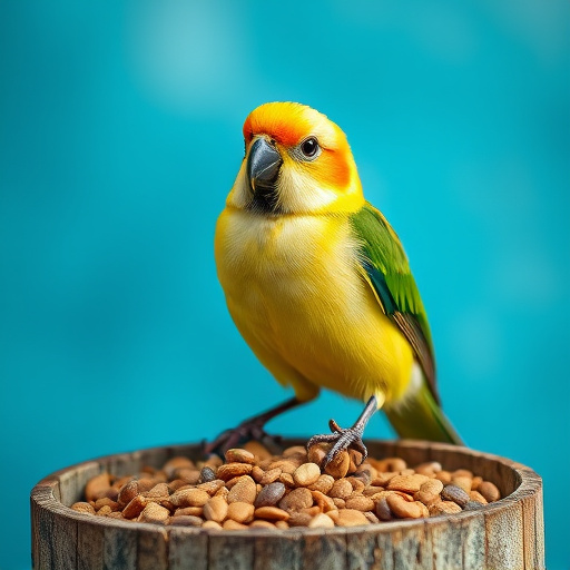 Garden birds feeding on seed mix