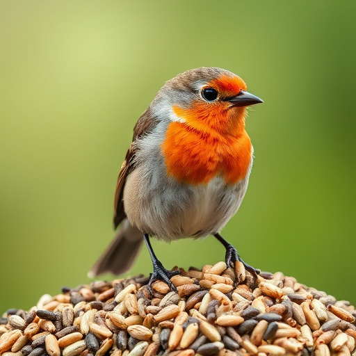 Garden birds feeding on seed mix