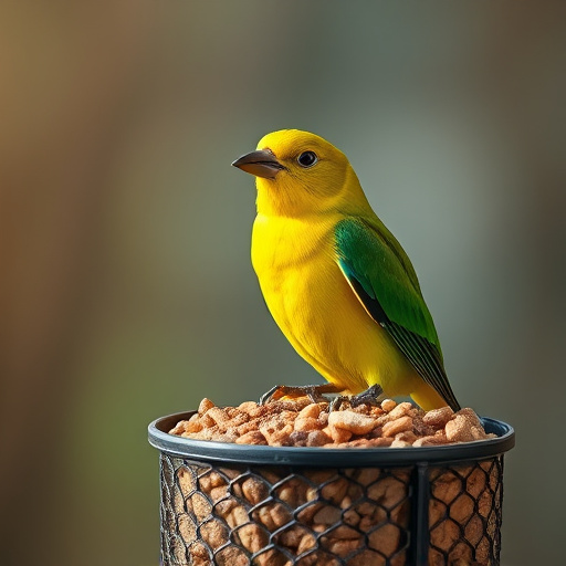 Garden birds feeding on seed mix