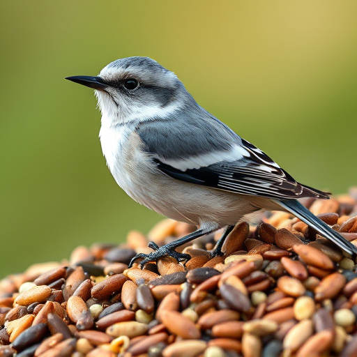 Garden birds feeding on seed tray