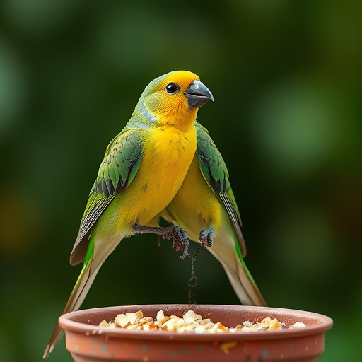 Garden birds near freshly delivered food