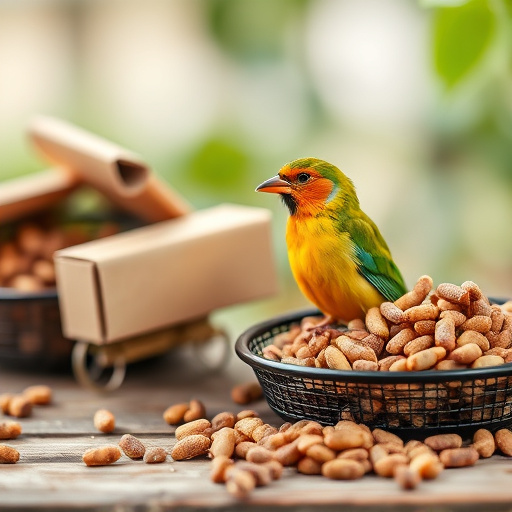 Garden birds near freshly delivered food