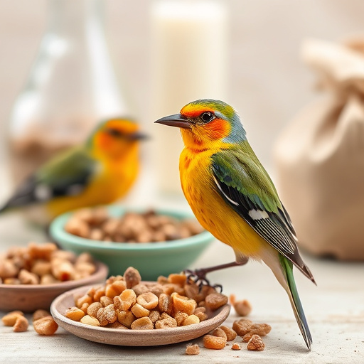Garden birds near freshly delivered food