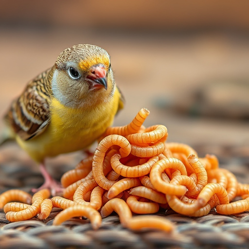 Garden birds pecking at mealworm mix