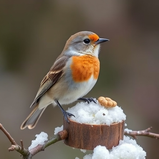 Garden birds sharing fat balls in feeder