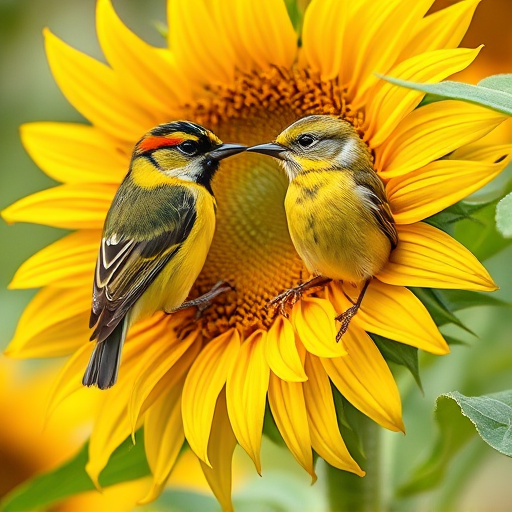 Garden table scattered with sunflower hearts