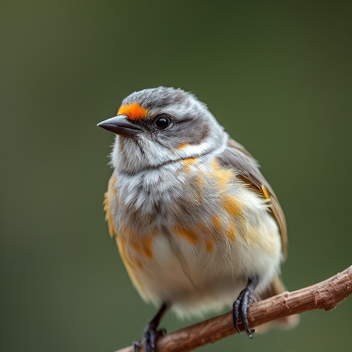 Goldcrest near dish of crushed peanuts