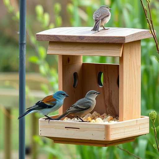 Goldfinches feeding on niger seed feeder