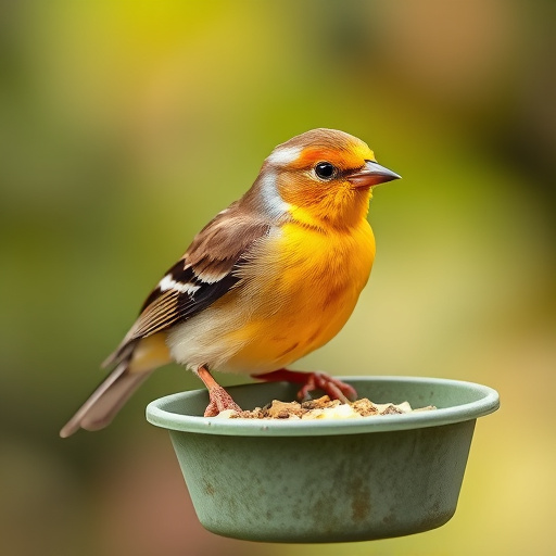 Labeled bird food box on welcome mat