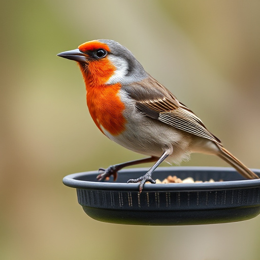 Mealworms served in low bird feeder