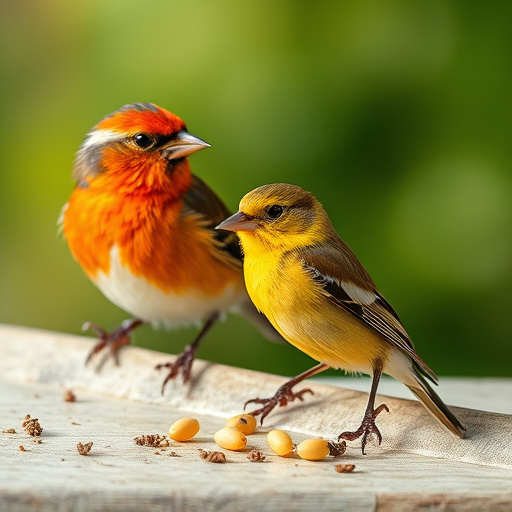 Mealworms served in low bird feeder