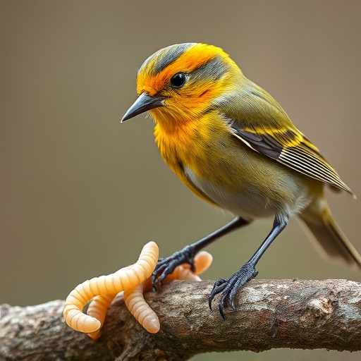 Mixed bird feed with added mealworms