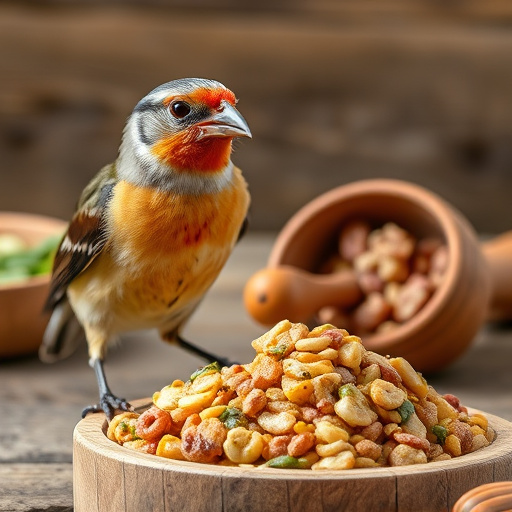 Mixed bird feed with added mealworms