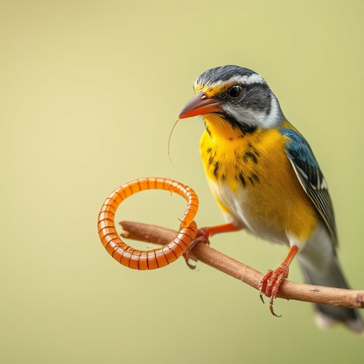 Mixed bird feed with added mealworms