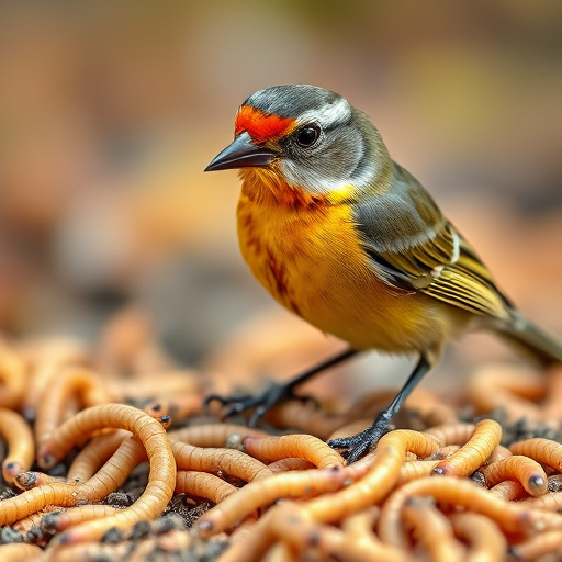 Peanuts in feeder surrounded by sparrows
