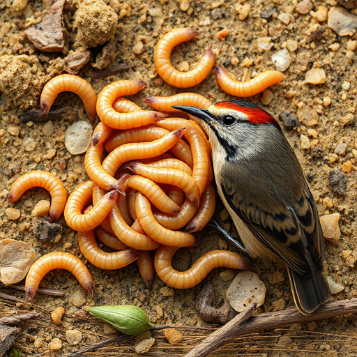 Peanuts in feeder surrounded by sparrows