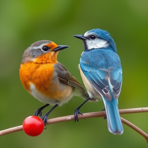 Robin eating mealworms from bird table