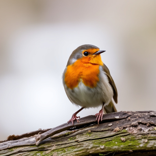 Robin eating mealworms from garden dish
