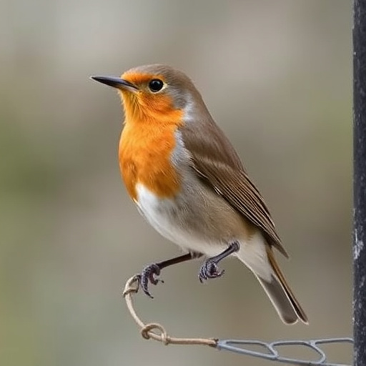 Robin eating mealworms from garden dish