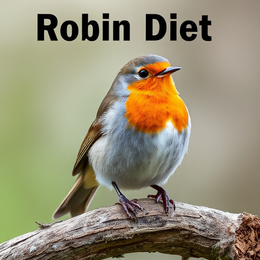 Robin feeding from low dish of suet