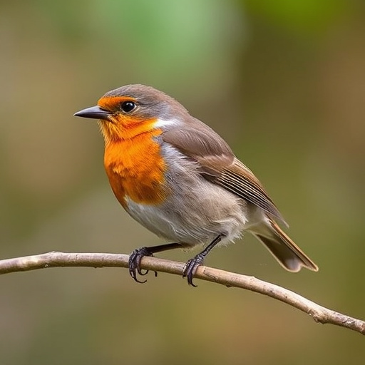 Robin feeding from low dish of suet