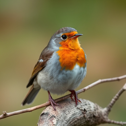 Robin feeding from low dish of suet
