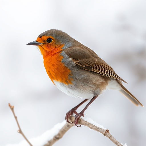 Robin feeding from low dish of suet