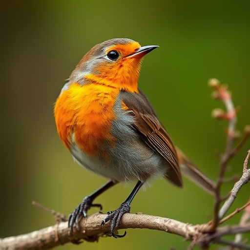 Robin feeding on sunflower heart pieces