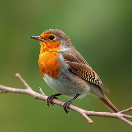 Robin feeding on sunflower heart pieces