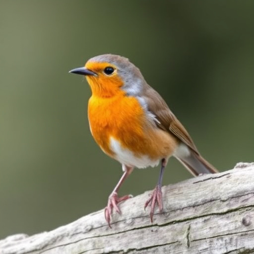 Robin feeding on sunflower heart pieces