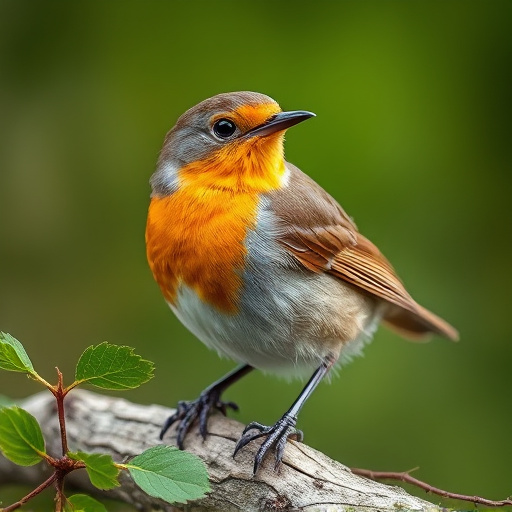Robin feeding on sunflower heart pieces