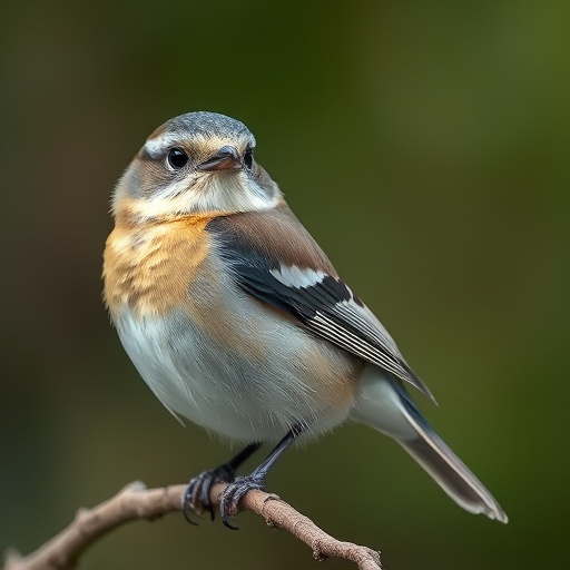 Robins and tits eating from hanging feeder