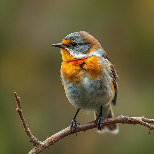 Robins and tits eating from hanging feeder