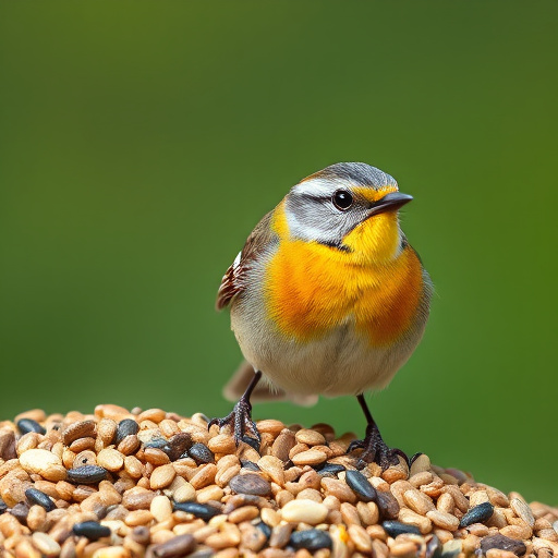 Robins feeding on no-mess seed