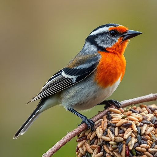 Robins feeding on no-mess seed