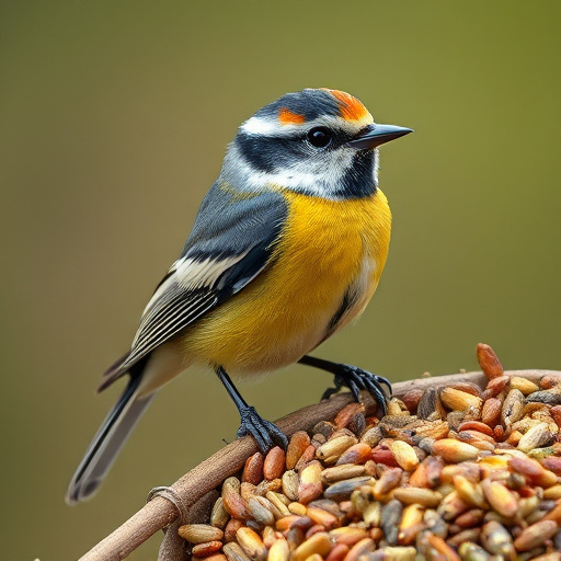 Robins feeding on no-mess seed