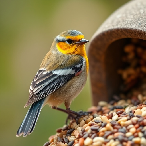 Robins feeding on no-mess seed