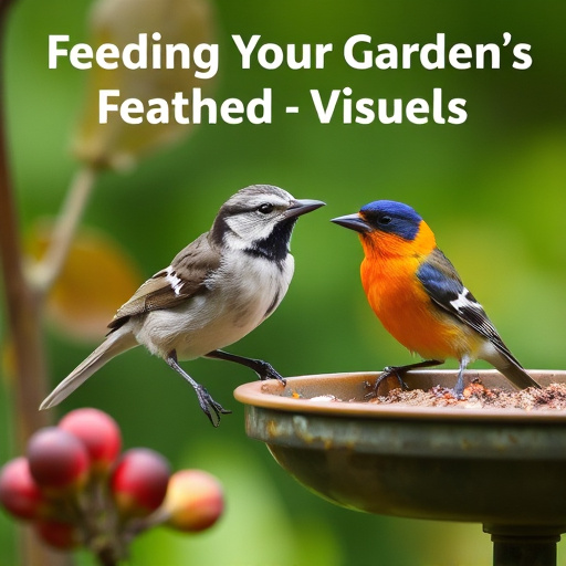 Robins feeding on no-mess seed