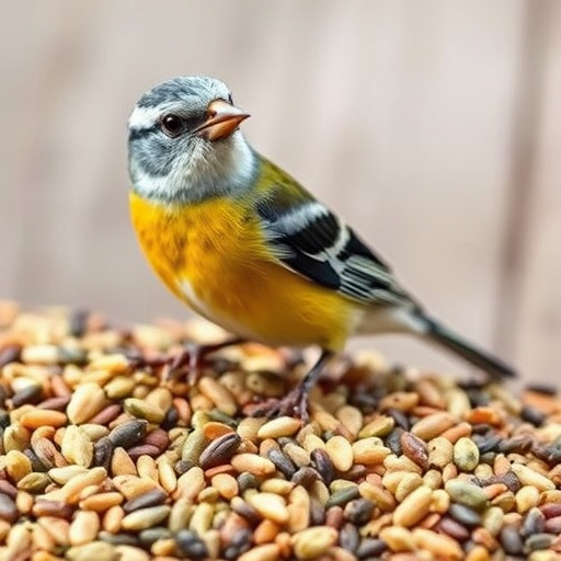 Robins feeding on no-mess seed