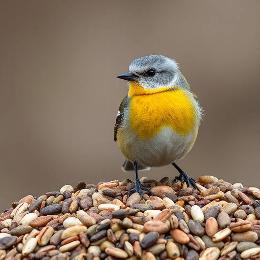 Robins feeding on no-mess seed