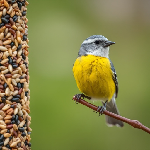 Robins pecking at scattered seed