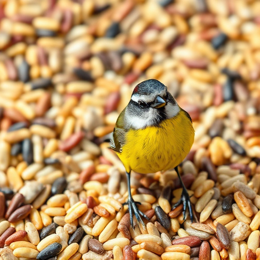 Robins pecking at scattered seed