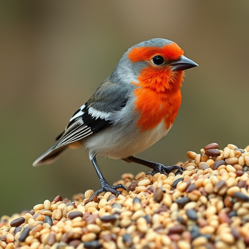 Seed mix scattered on bird table