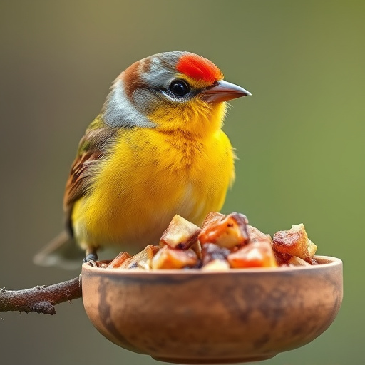 Small birds feeding on sunflower hearts