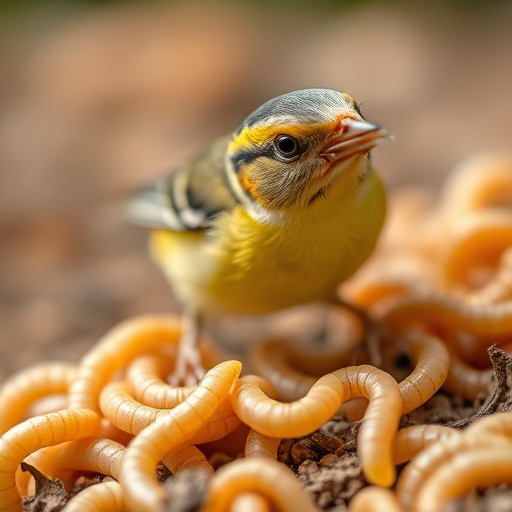 Small garden birds gathered around suet