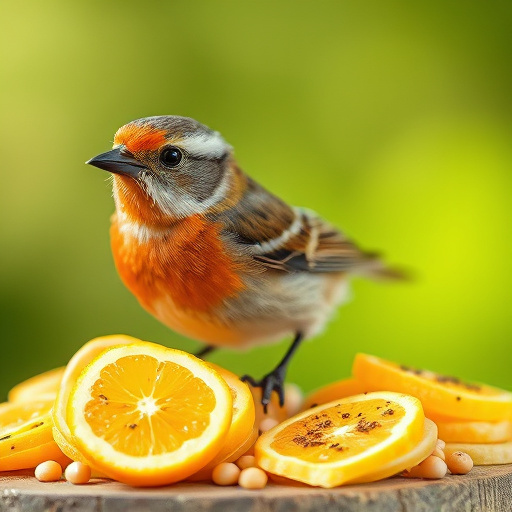 Small garden birds gathered around suet